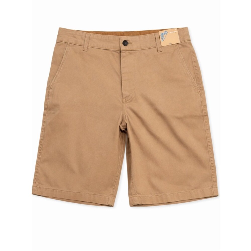 Boys Flex Chino Thereabouts Shorts Size 16 Khaki Tan Flat Front NWT Teen Casual